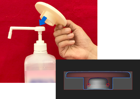 消毒液用タッチレスツール(2)